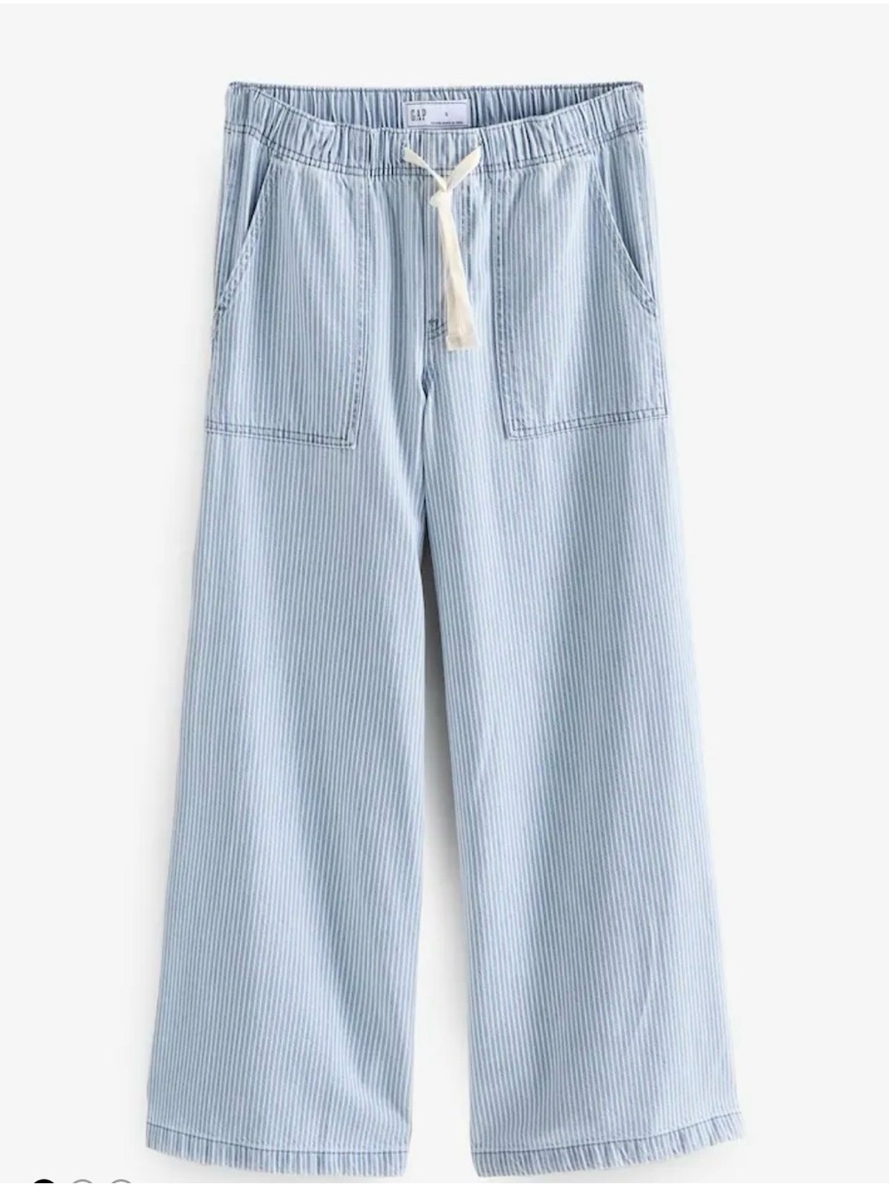 GAP Women's Striped Wide-Leg Pull On Jeans